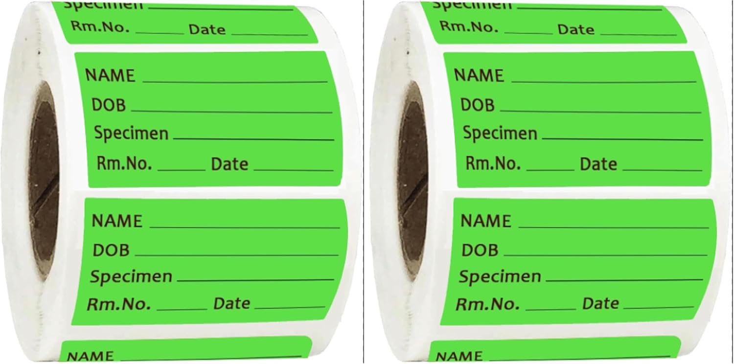 Pathology Labels, 2x1 Inch Specimen Collection Label, 500 Pcs