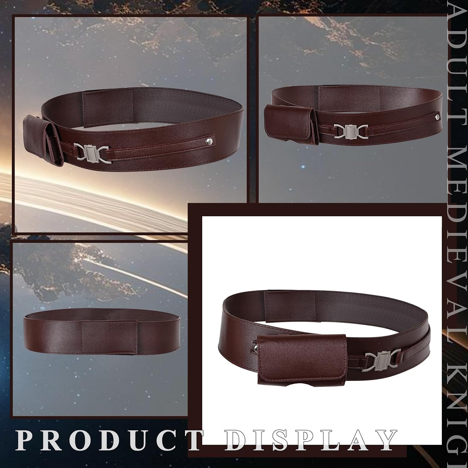 Adult Medieval Knight Leather Belt Costume Renaissance Steampunk Belts Waist Bag Halloween Accessories for Men
