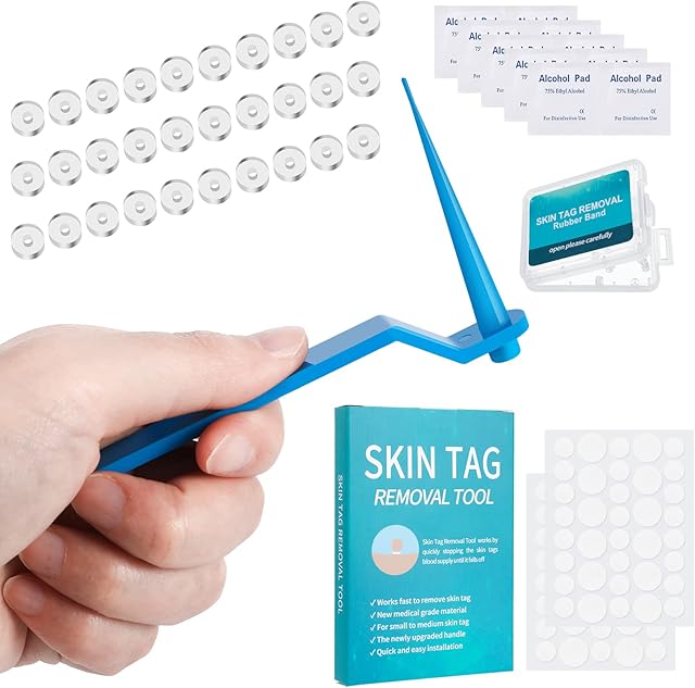 Bestomrogh 114Pcs Skin Tag Remover Patches, Face Care Mole Wart Tool, Skin Tag Remover Kits at Home for 2-5mm Skin Tags