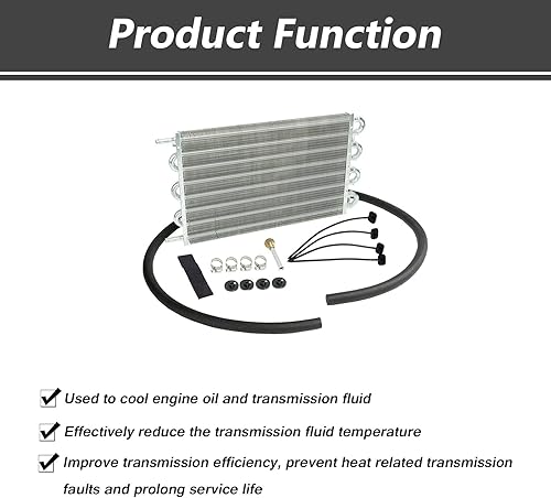 Miniatura 4 de MAGQOO Kit de enfriador de aceite de aluminio universal de alto rendimiento de 8 filas y tubo de aleta