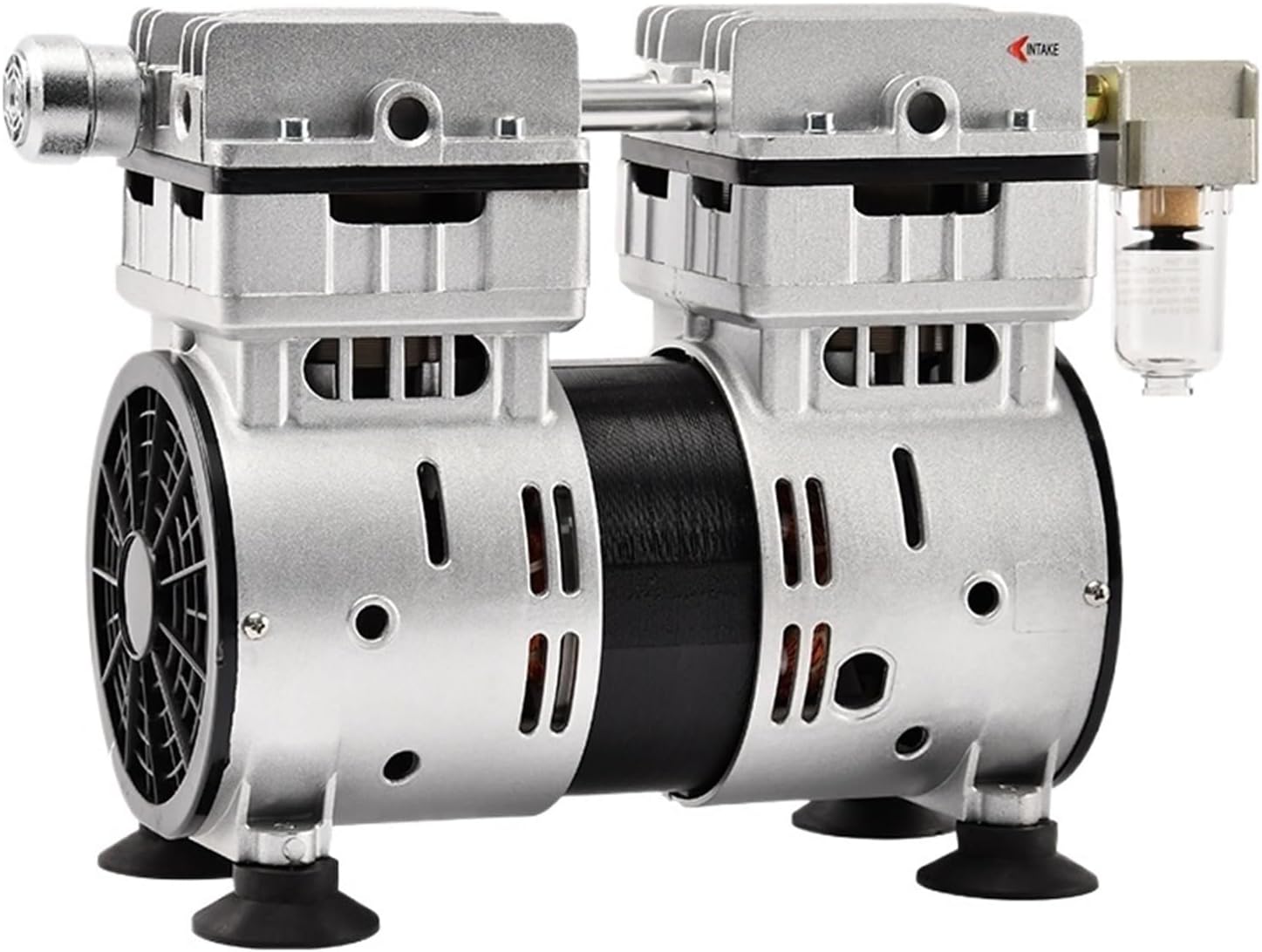 220V Oil-Free Twin Piston Vacuum Pump, VN-180H High Suction Maintenance Free Dry Vacuum Pump for Industrial & Lab Use