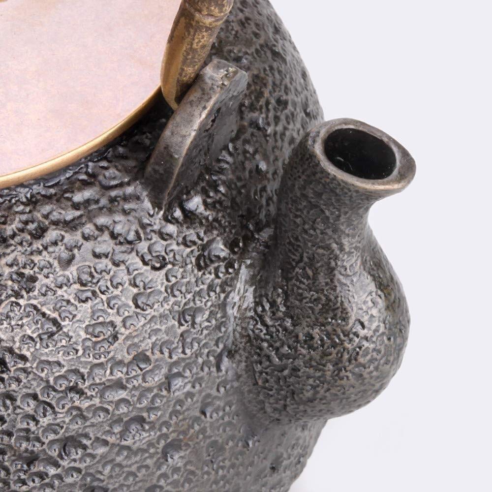 Theiere en Fonte Théière en Fonte 1.2L/1200MlL Théière En Fonte Théières Théière En Fer Théière En Fer Non Revêtu Couvercle En Cuivre Artisanat Pot En Fer Ornements Japonaise Théière Théière Fonte