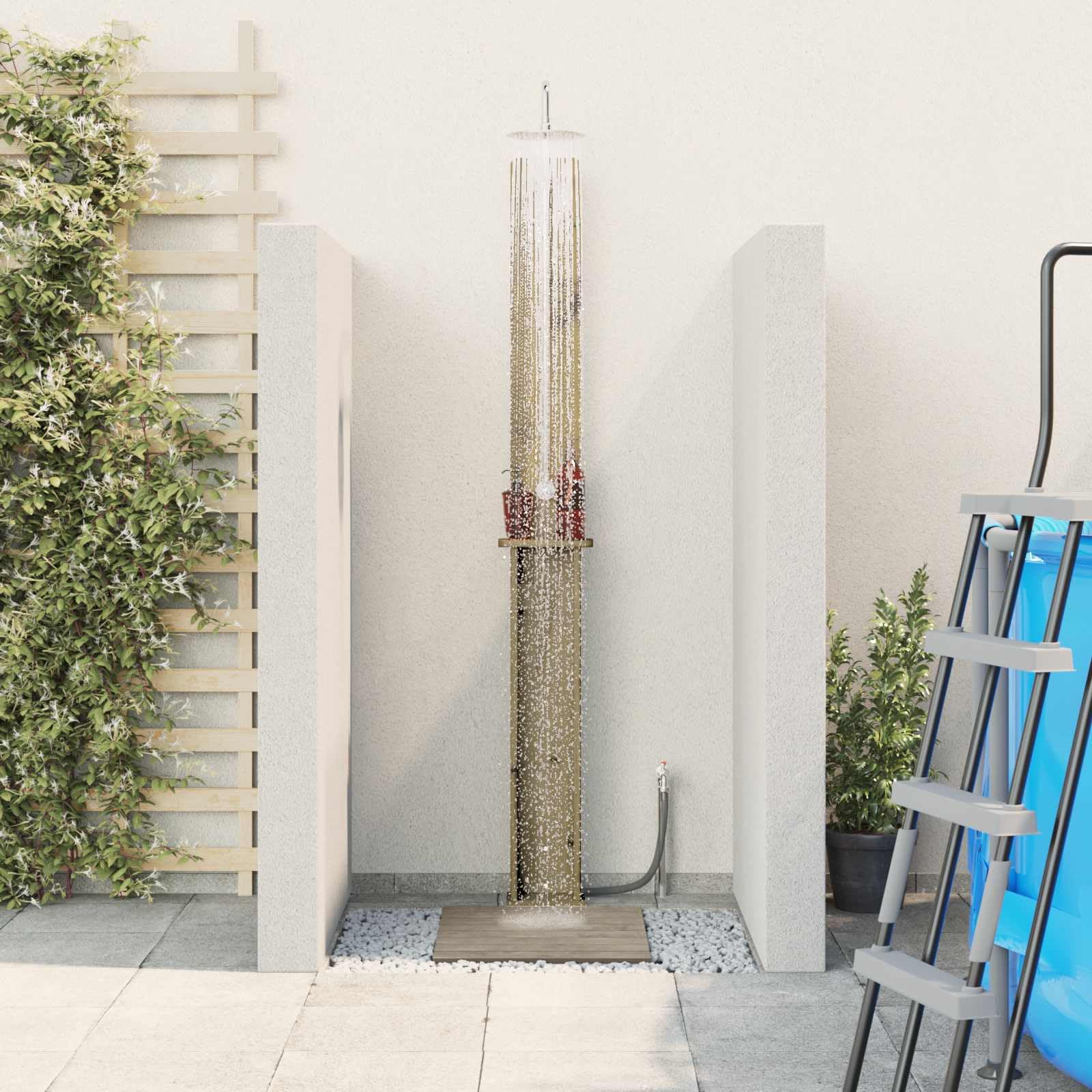 vidaXL Ducha Exterior 246 cm Natural