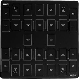 【雑誌掲載】EXCITEHOBBY 遊戯王 プレイマット 60cm×60cm 黒無地 シンプルデザイン 布面×ラバー 滑りにくい めくりやすい フィールドガイド印刷 全面かがり縫製 撥水 OCG専用 耐久性マット