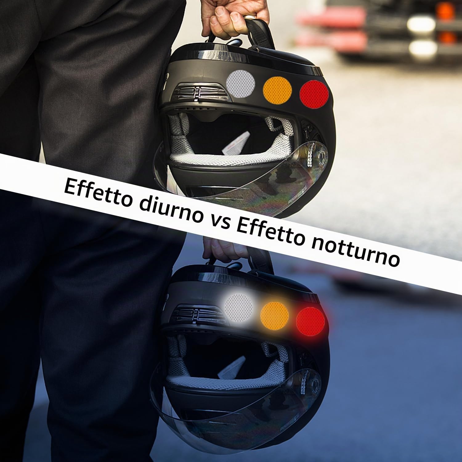 50 Pezzi Nastro Catarifrangente Adesivo, Catarifrangente Adesivo Adesivi Riflettenti Impermeabili Rotondo Adesivo Riflettente per Auto Adesivi di Avvertenza per Auto, Biciclette, Vestiti