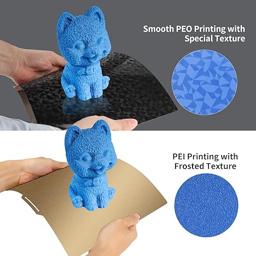 Miniatura 4 de Cama de impresora con superficie PEI texturizada + placa de construcción de superficie PEO lisa con hoja magnética de 9.252 x 9.252 in para Ender