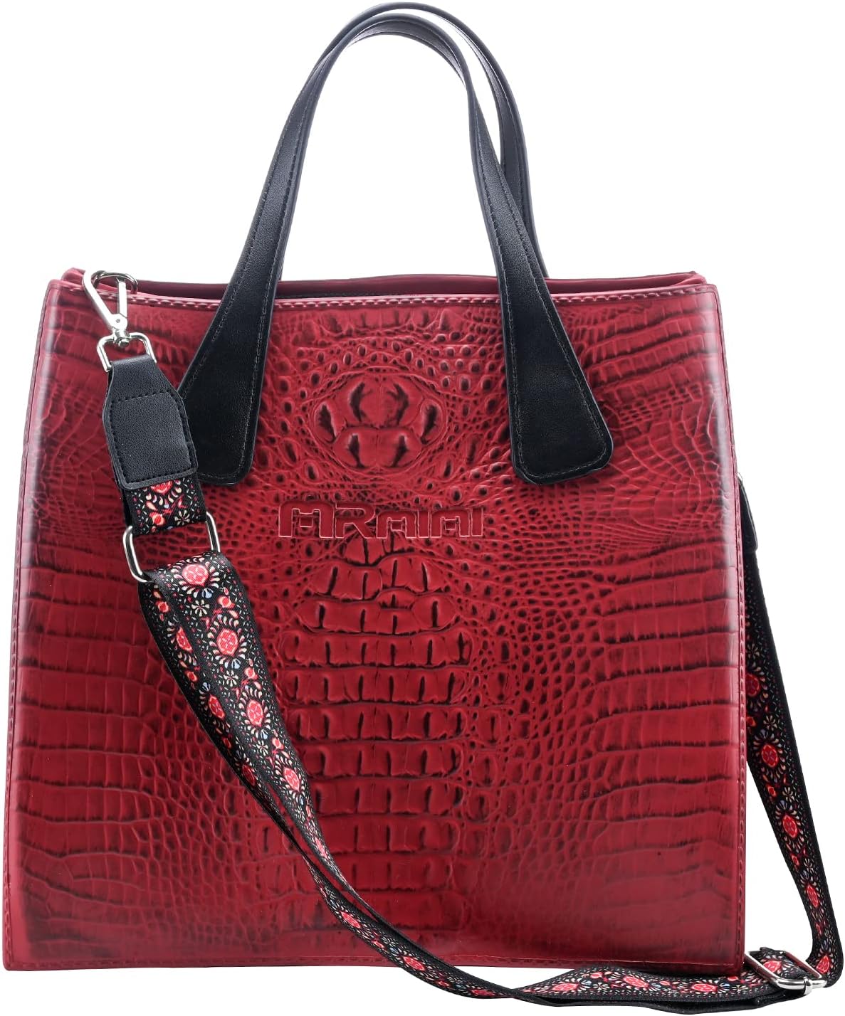 MRMIMI Women's Laptop Bag Rubber Work Tote Top Handle Handbag Large Waterproof Shoulder Bag for Office Travel