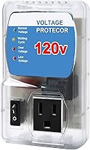 Electronic Home Appliance Voltage Protector, Single Outlet Surge Protector for Refrigerator, TV, AC, Washing Machine, Game Console,110V 120V 127V Brownout Protector, 4-Level Adjustable 90-140V