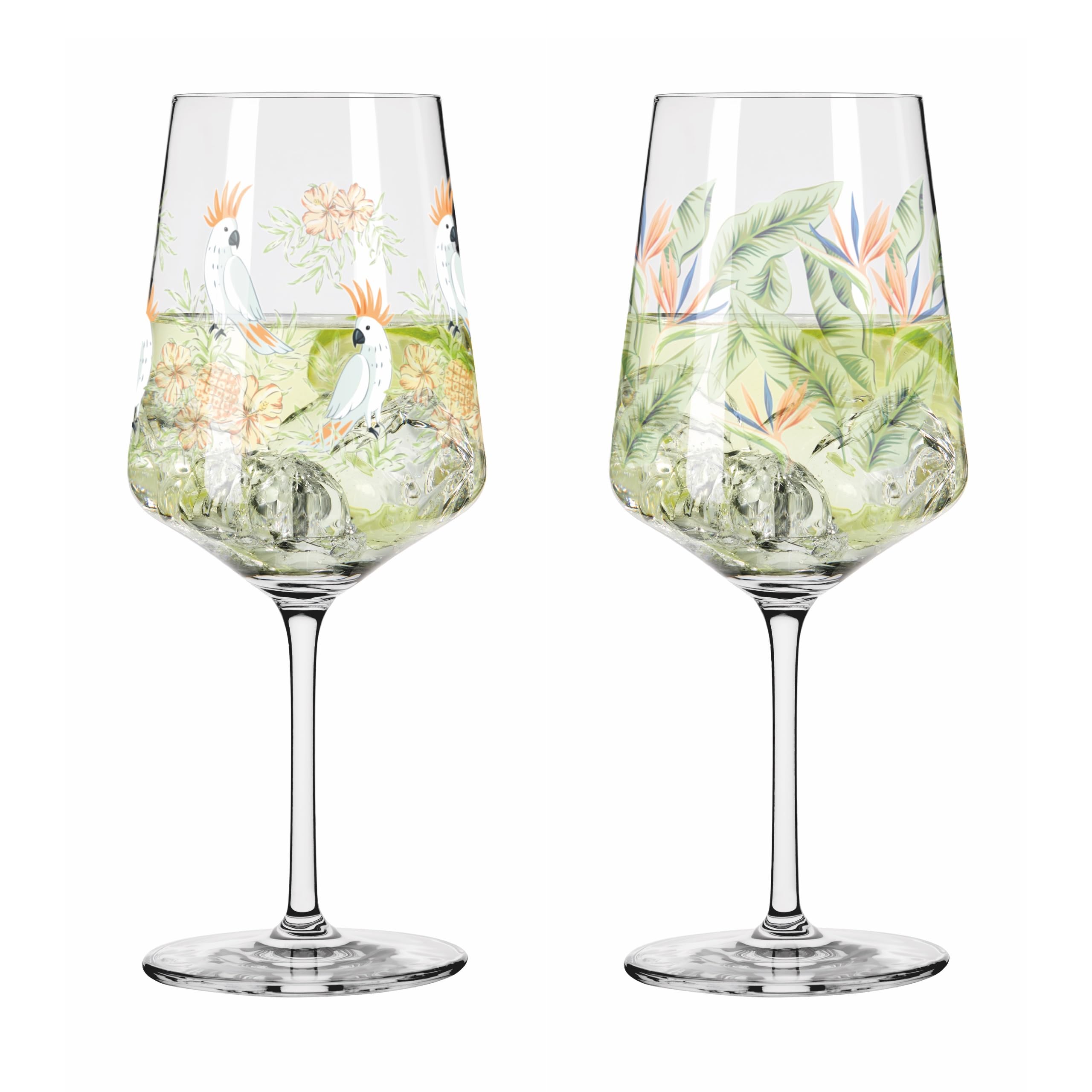 RITZENHOFF 6211001 zestaw 2 słoików na aperitif, 500 ml, seria letnia rosa - styl kwiatowy, wielokolorowe - Made in Germany