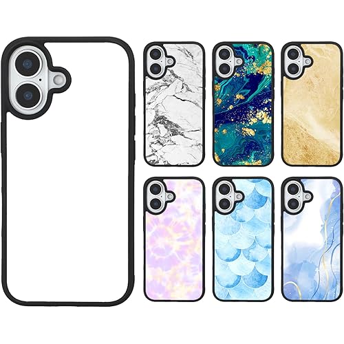 Weewooday 6 Pieces Sublimation Phone Case Blank Covers Compatible with iPhone 17 Customize Custom DIY Printable Picture Anti-Slip Shockproof Heat Press Rubber Protective DIY Phone Covers