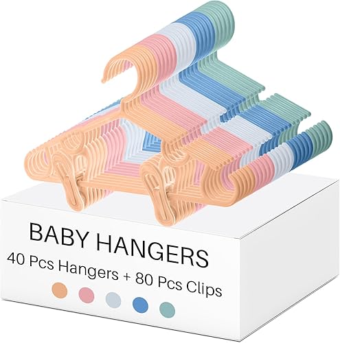Miniatura 128 de Hsei Baby Hangers with Clips, Plastic Kids Pants Hangers for Nursery Closet, Top and Bottom Clothes Hanger Set for Newborn Child Infant Toddler Boys