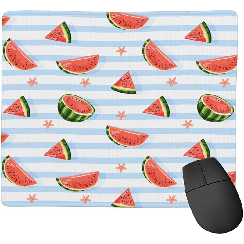 パソコン 周辺機器 ポリカーボネイト製キッチンポット マウスパッド 小型 スイカ 縞柄 青 水彩 果物 オフィス ウスパッド 2x180x3 ゴム底 光学マウス対応 滑り止め 耐久性が良い おしゃれ かわいい 防水 学生 仕事 ゲーミング最適 適度な表面摩擦 Azaglaxrjl