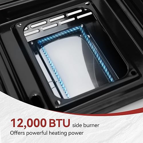 Miniatura 6 de Royal Gourmet PD1305H - Combo de parrilla y plancha de gas propano de 3 quemadores con tapa, combo de parrilla 3 en 1 con salida de 29,000 BTU para