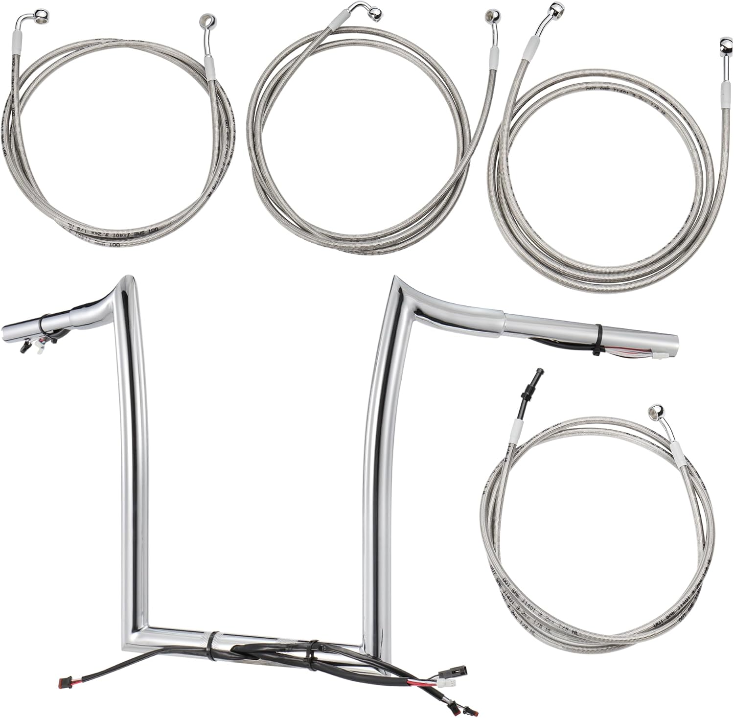 PRE-WIRED 16" Rise Road Glide Handlebars with Cable Kit Ape Hangers 1.25" Fat Mercenary Handlebar for Harley 2017-2020 Road Glide/Road Glide Ultra/Limited/Special with ABS Models, Chrome