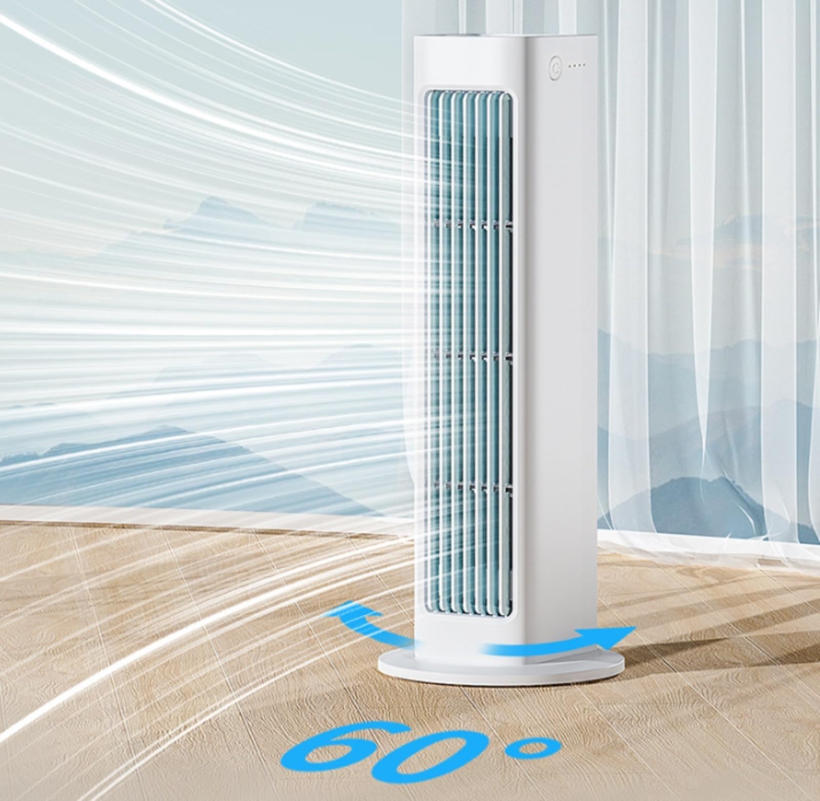 Breezamax - Qinux Breeza Max Fan Original - Neue und Verbesserte Version 2026 mit Fernbedienung, Kompakt und Leise (Weiß,1PCS)