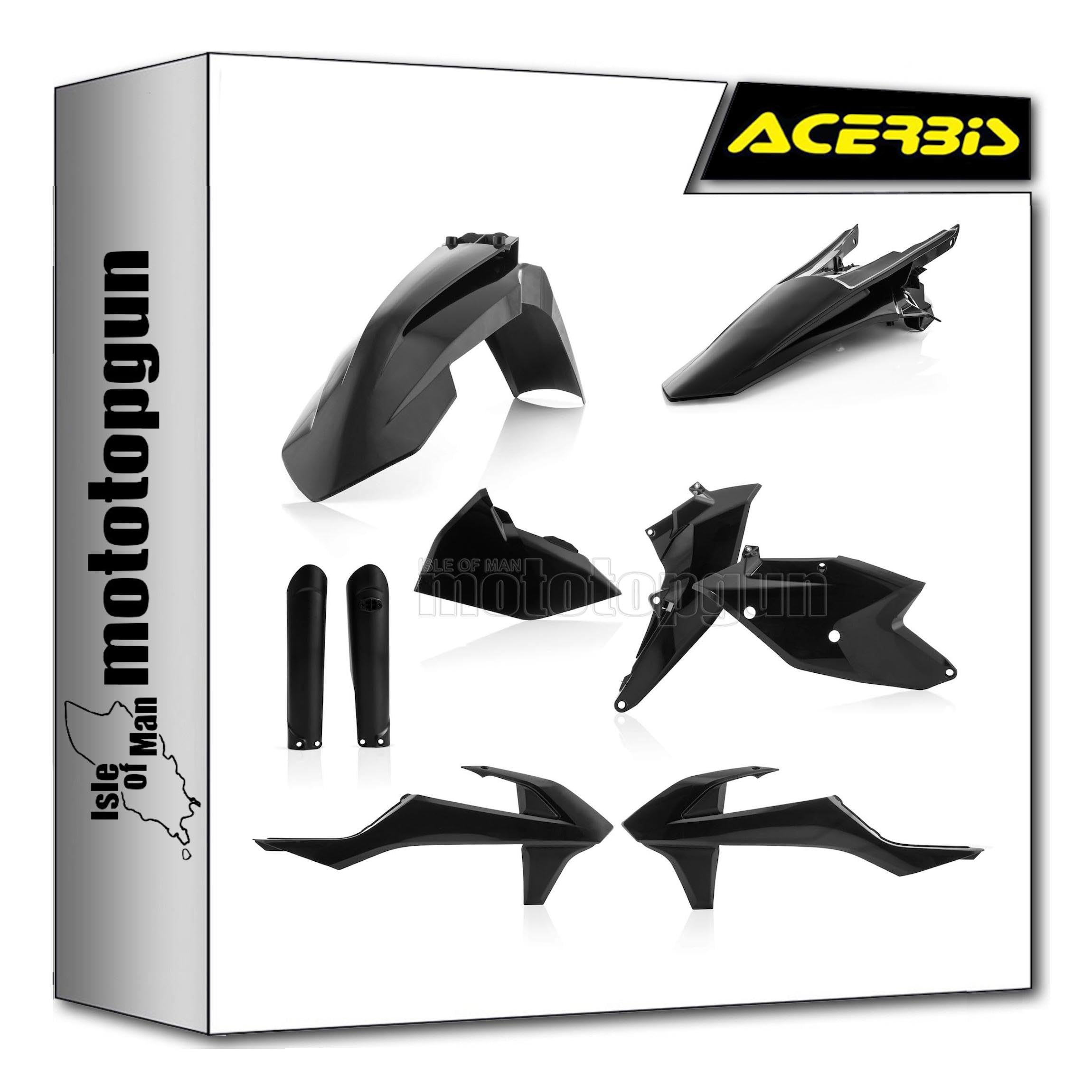 acerbis 0022371.090 kit plastiche completo nero compatibile con ktm exc 300 tpi 2018 mototopgun
