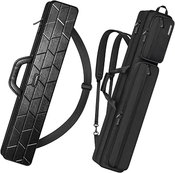 PEKREWS 4x5 Soft Cue Bag Black & 4x4 Hard Pool Cue Case Black Set