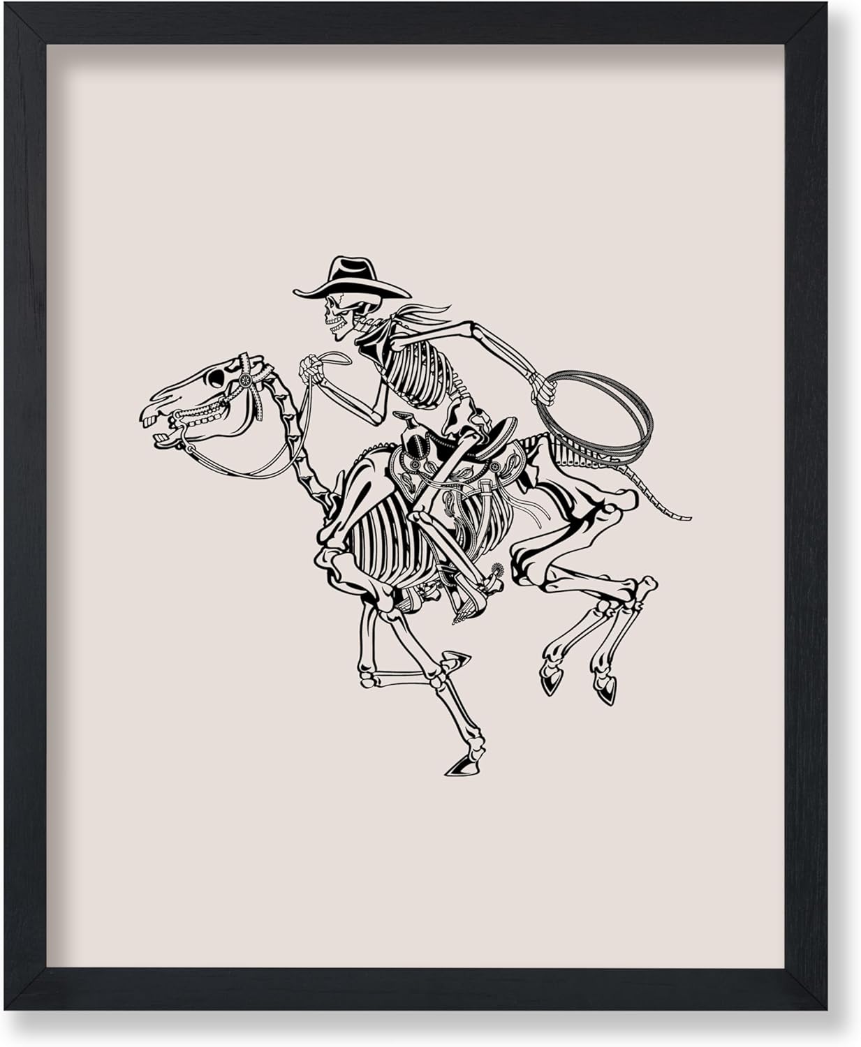 Amazon.com: Poster Master Skeleton Cowboy Poster - Retro Skeleton Horse ...