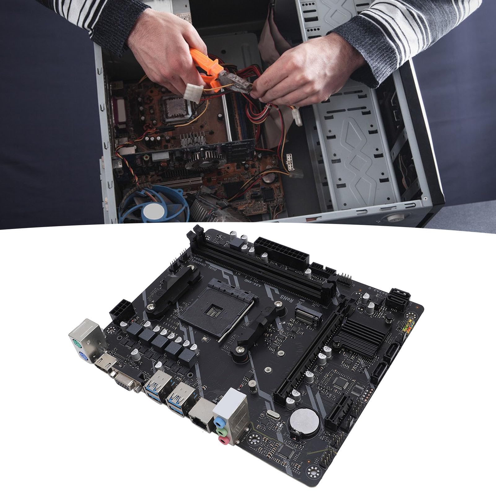 Placa Base B450, Memoria DDR4 de 2 Canales, PCIe Gen X16, Serial ATA 3.0, NGFF/NVME M.2, HDMI, VGA Interface Computer Footboard