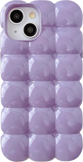 Caseative for iPhone 13 Pro Case, Purple | 3D Cube Grid Candy Color Soft