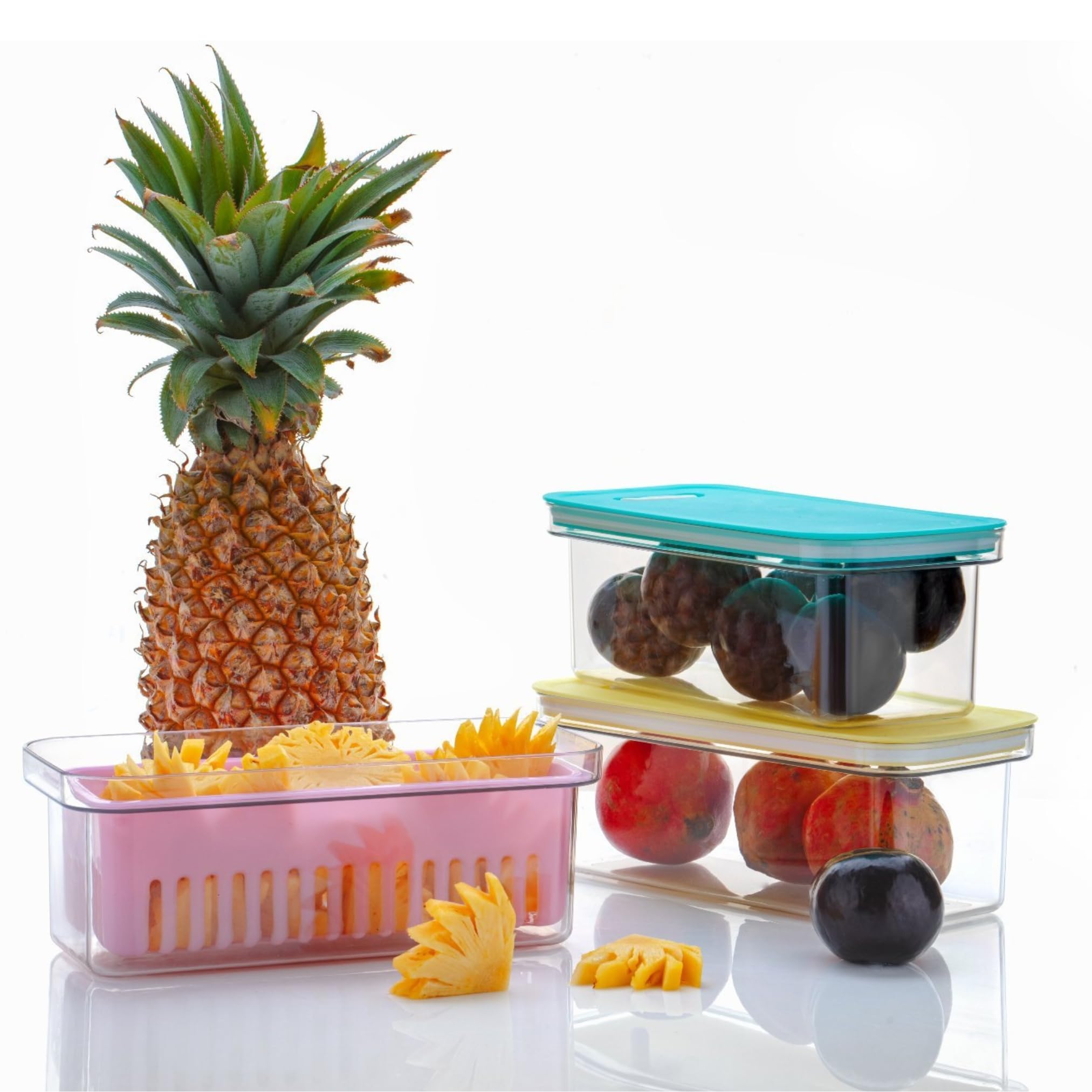 JIALTO Fridge Storage Boxes, Fridge Organiser and Storage With Removable Drain Plate Containers Keeps Fruits, Vegetables Fresh Longer Fridge Storage Containers For Kitchen (Pack Of 4) (B0D28YK3M4) Amazon Price History, Amazon Price Tracker