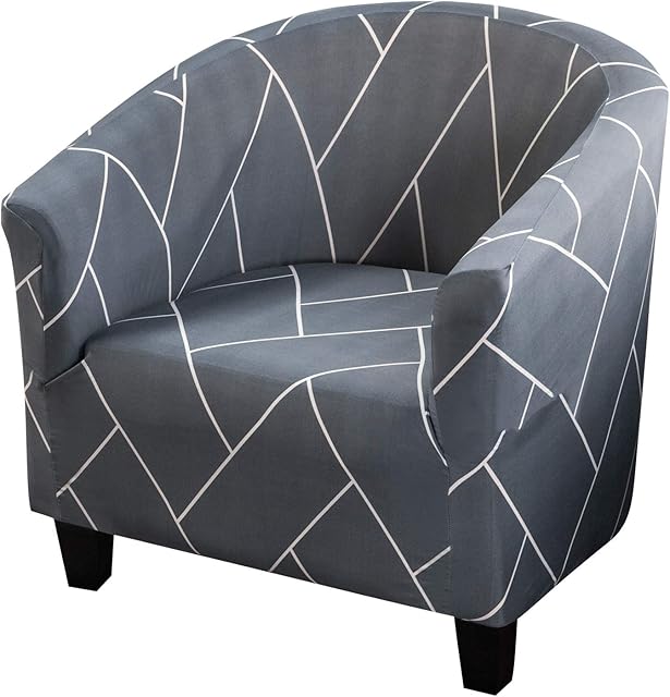 Topchances Club Chair Covers, Tub Chair Slipcover Stretch Velvet Armchair Covers Sofa Cover Velvet Fabric Soft Non Slip Washable Furniture Protector for Bar Counter (Printing A)