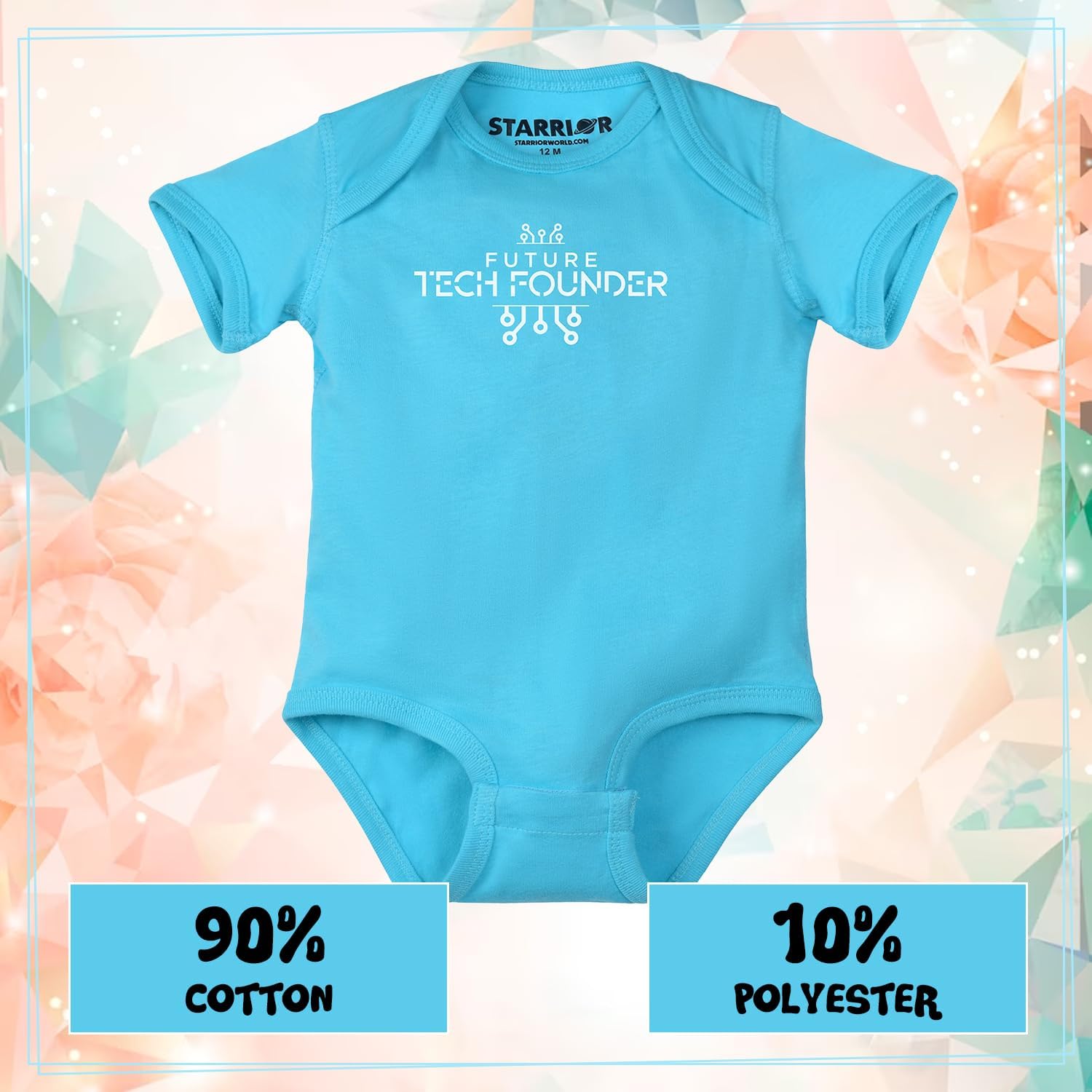 Ultra Soft Future Tech Founder Onesie, Educational Unisex Bodysuit, Newborn Onesies, Short Sleeve Infant Bodysuit - Image 4