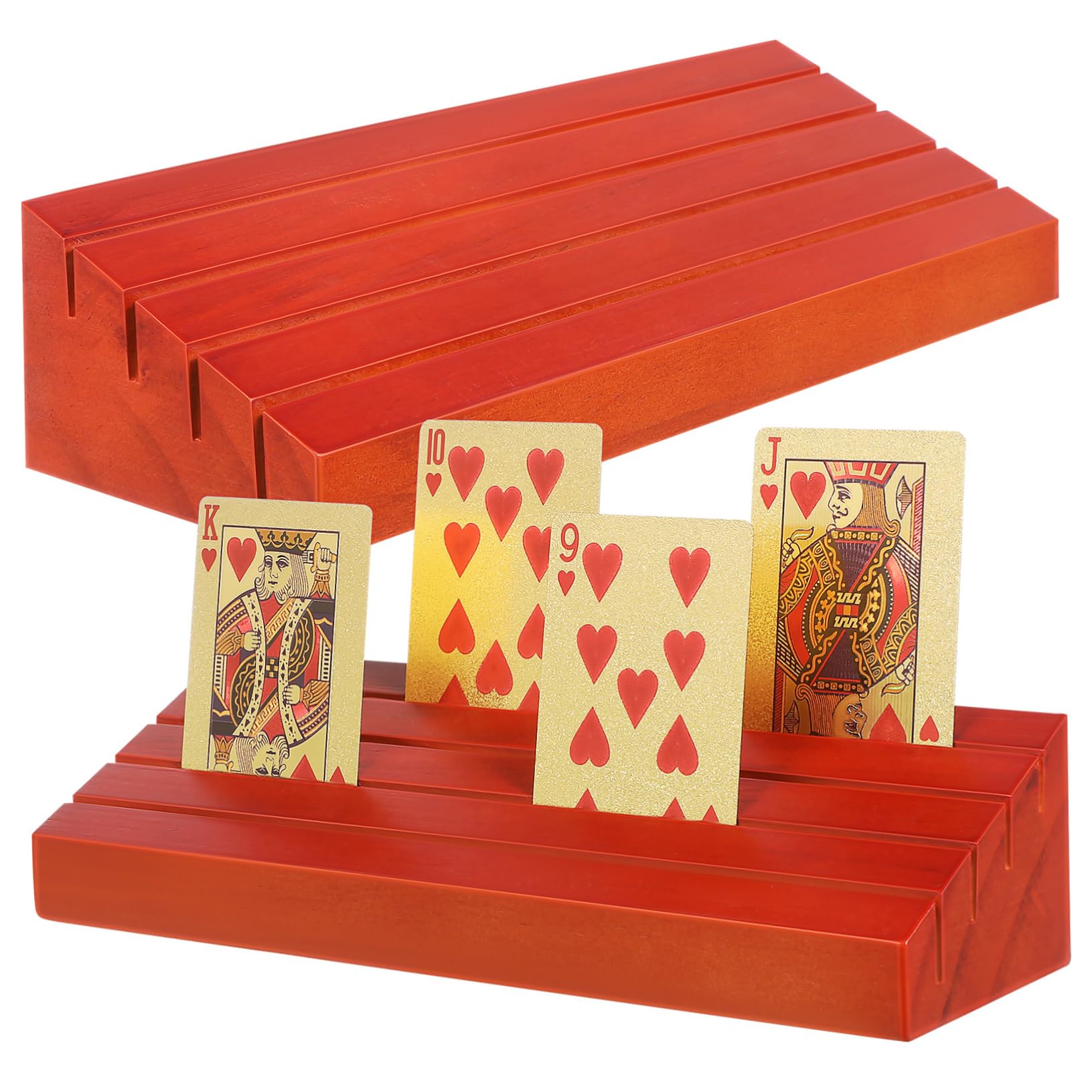 4piezas Soporte De Cartas De Madera para Mesa De Soportes De Cartas para Bridge Fiestas y Eventos