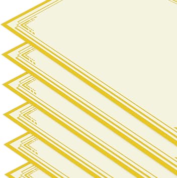 HAUTOCO 25 Sheets Certificate Paper 8.5 x 11 for Printing, Blank Gold Foil Border Diploma Paper, 180 GSM Award Certificate Paper for Achievement, Graduation, Office