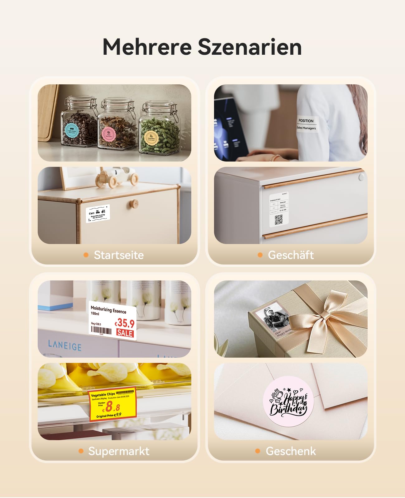 NIIMBOT B21Pro Etikettendrucker, 300dpi Selbstklebendes Etikettiergerät Bluetooth Beschriftungsgerät Label Printer Fotodrucker für Lernen, Studiennotizen, Bilderdruck, Scrapbooking, Weiß