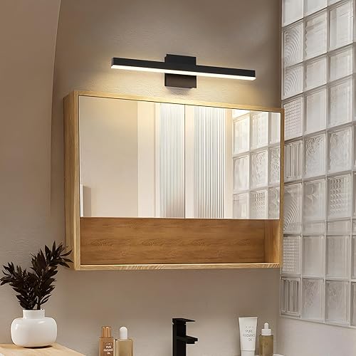 Miniatura 8 de Joossnwell Luz de tocador para accesorios de iluminación de baño, sobre espejo, 23.62 pulgadas, regulable, 5CCT, luces de tocador modernas, barra de