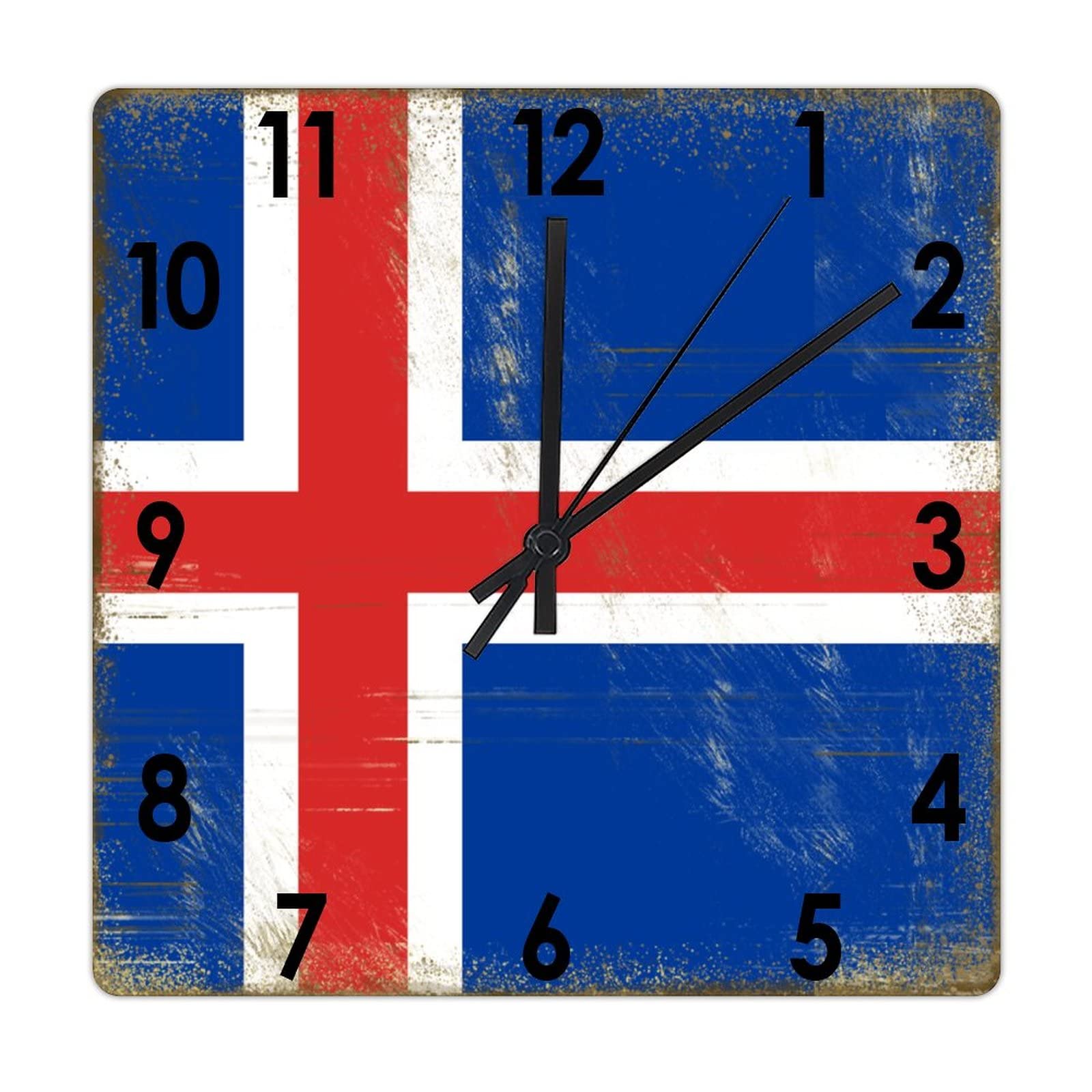 Horloge murale Islande en bois pour salon et terrasse extérieure