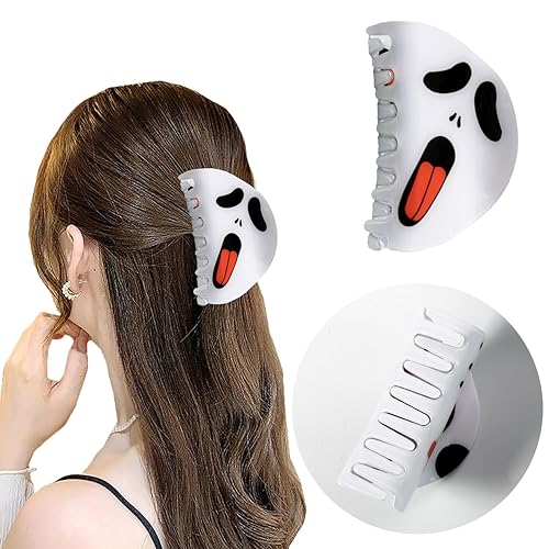 Pinza para el cabello fantasma de Halloween, 1 unidad, divertidas pinzas de pelo fantasma para niñas y mujeres, clip de cola de caballo espeluznante