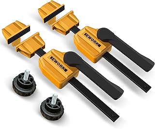 Bench Dog Clamps - EWORK Wood Clamps Up to 155 Lbs Clamping Force - for Workbench 20mm Dog Hole, Edge Clamps, Woodworking Tools and Accessories (2 Pack)