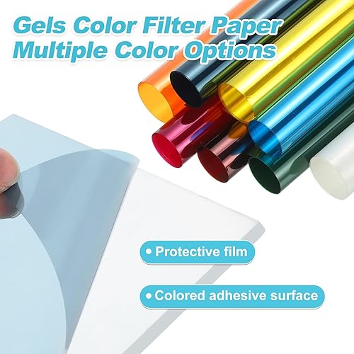 Miniatura 3 de MECCANIXITY Filtro de gel de iluminación de 15.7 x 19.7 pulgadas, hoja de corrección de color rojo oscuro para estudio fotográfico, luz de cabeza