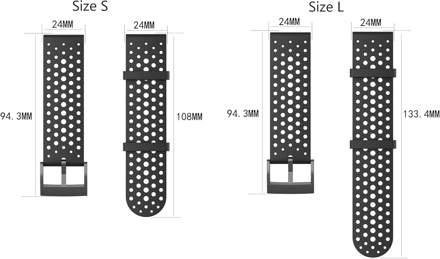 Sport Silicone Bands Compatible with Suunto 7/9 / 9Baro / D5 / Spartan/Fossil Nate/Q Watch Band Replacement Silicone Strap Sport Wristband for Men&Women Black image 6 of 7 B0CP5GDQLM