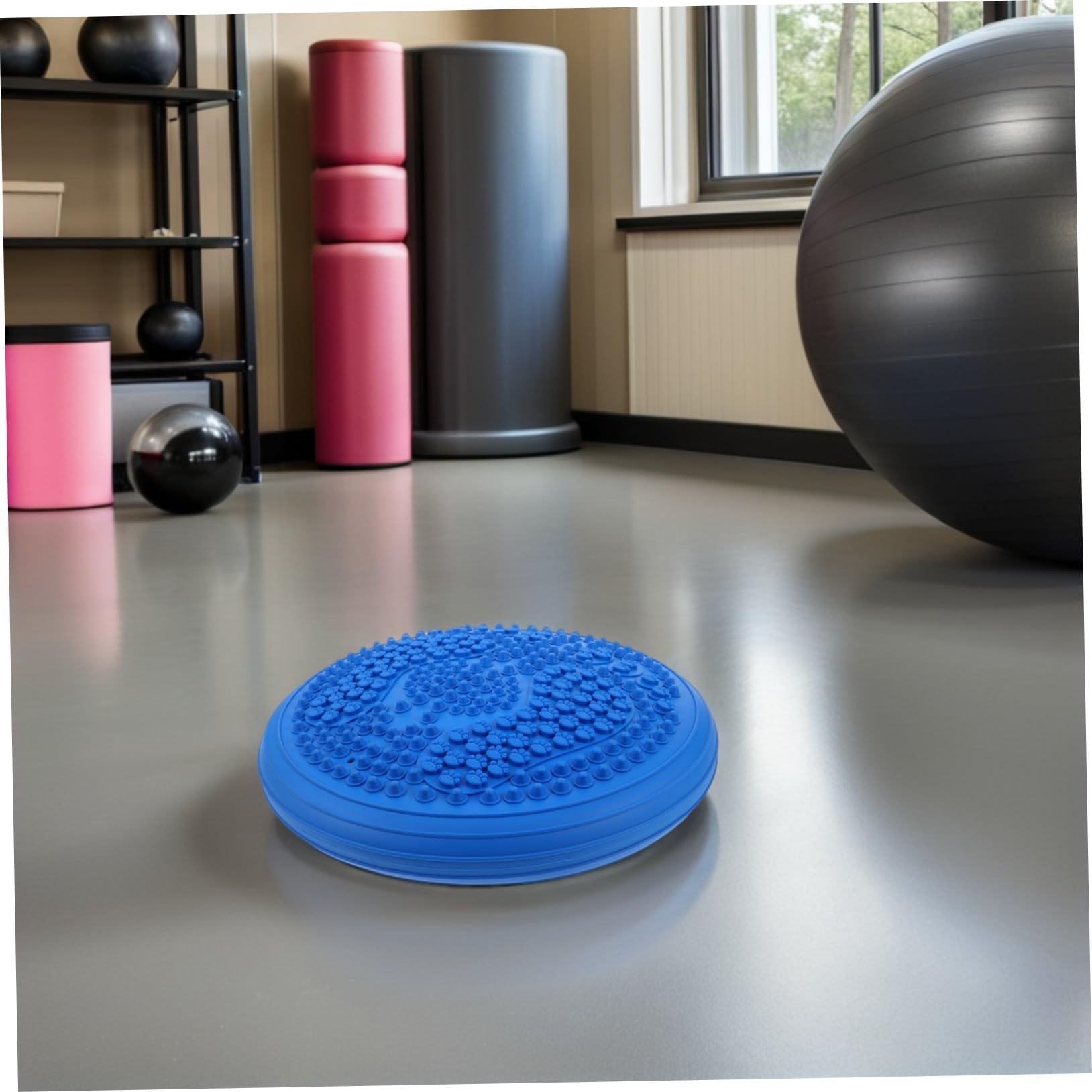 YARNOW Coussin Déquilibre Gonflable Rond avec Pompe Tapis de Yoga Épais Antidérapant pour Massage Plantaire Stabilité et Posture Améliorées Portable pour Gym à et Extérieur