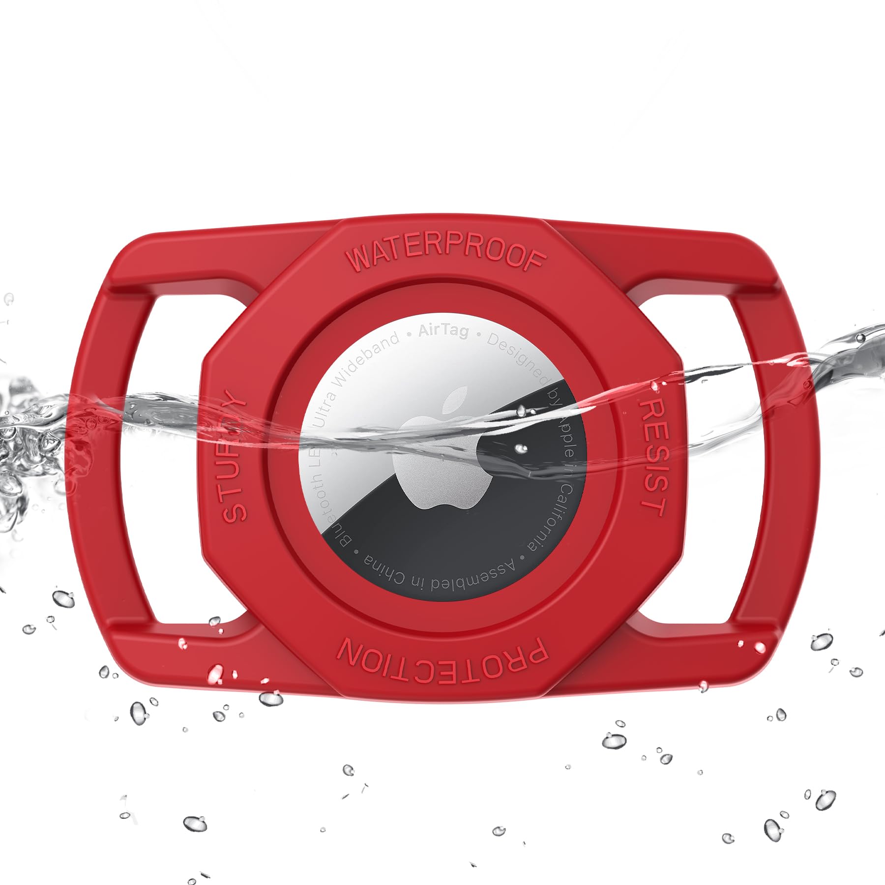 SANKALA Waterproof Airtag Case for Dog Collar, [1 Pack] Airtag Dog Collar Holder, TPU & Silicone Full Body Covered Anti-Lost Apple Air Tag Holder