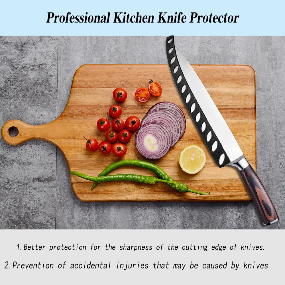 20 Protezioni Per Lame Di Coltelli - CopriLama In Plastica Nera | Per Cucina E Sicurezza - Foto 4