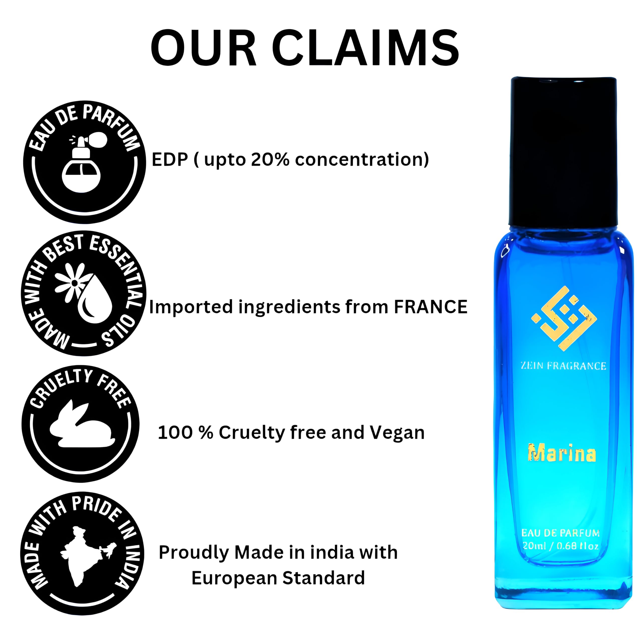ZEIN FRAGRANCE Marina Eau De Perfum,Refreshing Aquatic Escape Perfume, 20ml 2