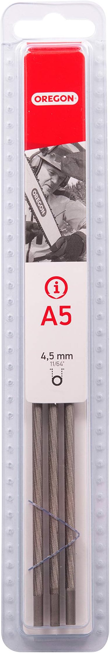 Oregon 11/64-Inch (4.5 mm) Chainsaw Chain Sharpening Round Files to Sharpen 3/8-Inch Narrow Kerf Saw Chains, 3 Pack (Q70512C)