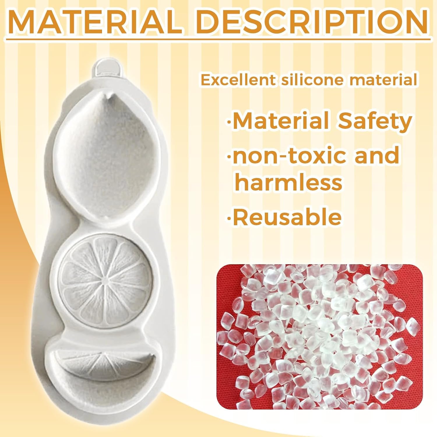2Pack Lemon Silicone Clay Molds, 3D Lemon Silicone Mold