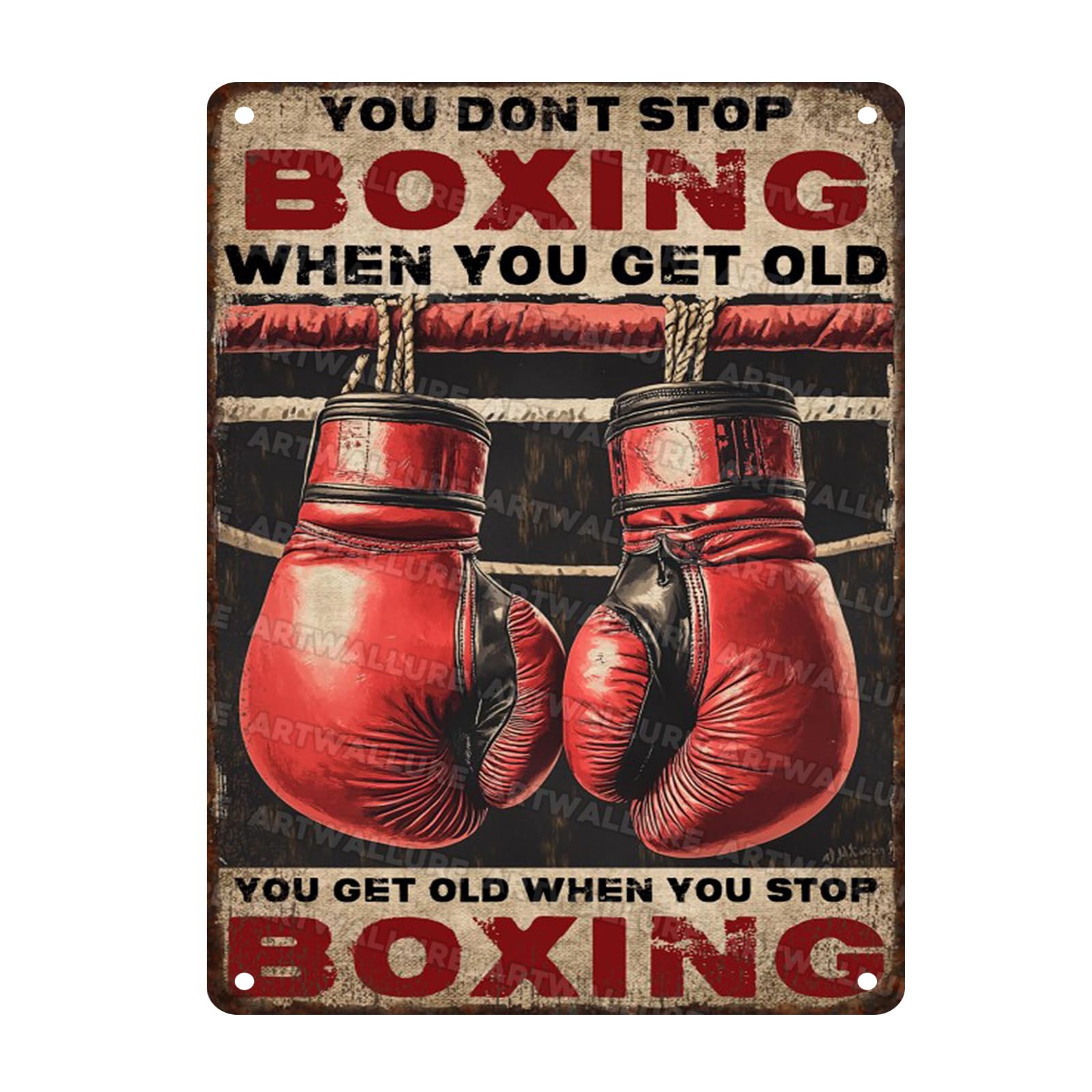 Retro Boxing Metal Sign You Don't Stop When Old Rustic Wall Decor Vintage Fight Club Inspired Art Iron Plaque For Garage Gym 12x16inch