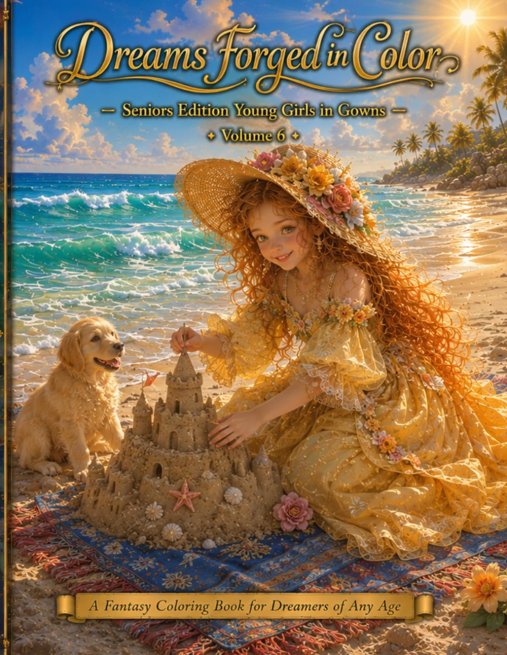 Dreams Forged in Color: Seniors Edition, Young Girls in Gowns Volume 6: Fantasy Coloring Books for Dreamers of Any Age (Dreams Forged in Color: Senior Friendly Edition Vol 1)