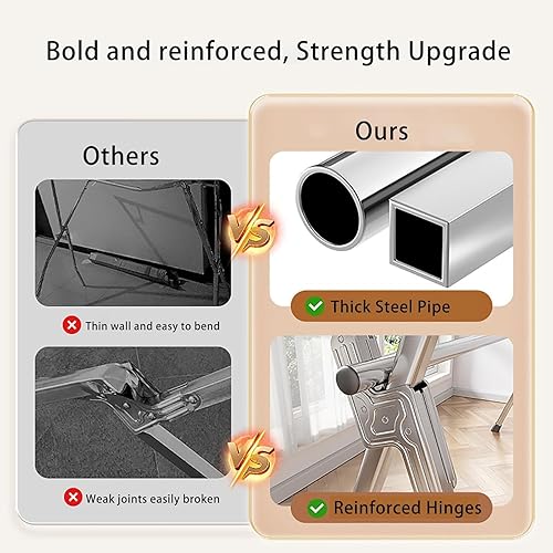 Miniatura 2 de Clothes Drying Rack, Foldable Stainless Steel Laundry Drying Rack with Extendable Rods - High Capacity for Blankets, Sheets, Portable,Easy to Move,