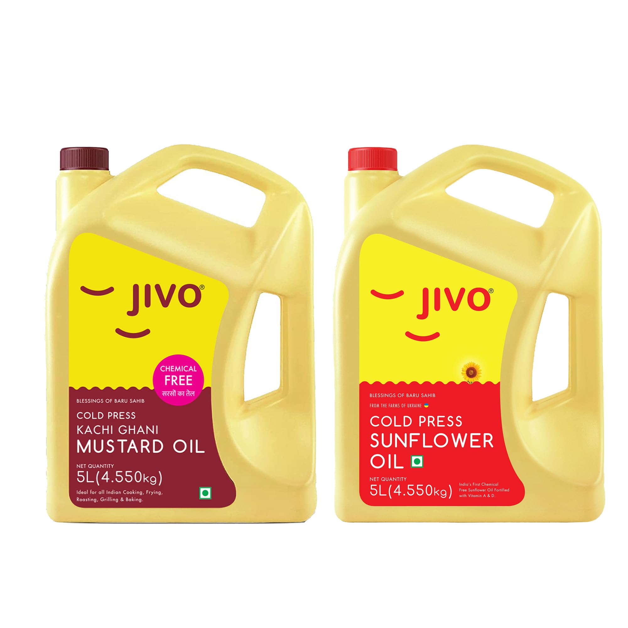 JIVO Kachi Ghani Chemical Free Mustard Oil 5 Litre with JIVO Chemical free sunflower Oil 5 Litre | Pack of 2 | Daily Cooking Oil, Recommended for Roasting, Frying, Baking All type of Cuisines| (B0BKQ6PBQP) Amazon Price History, Amazon Price Tracker