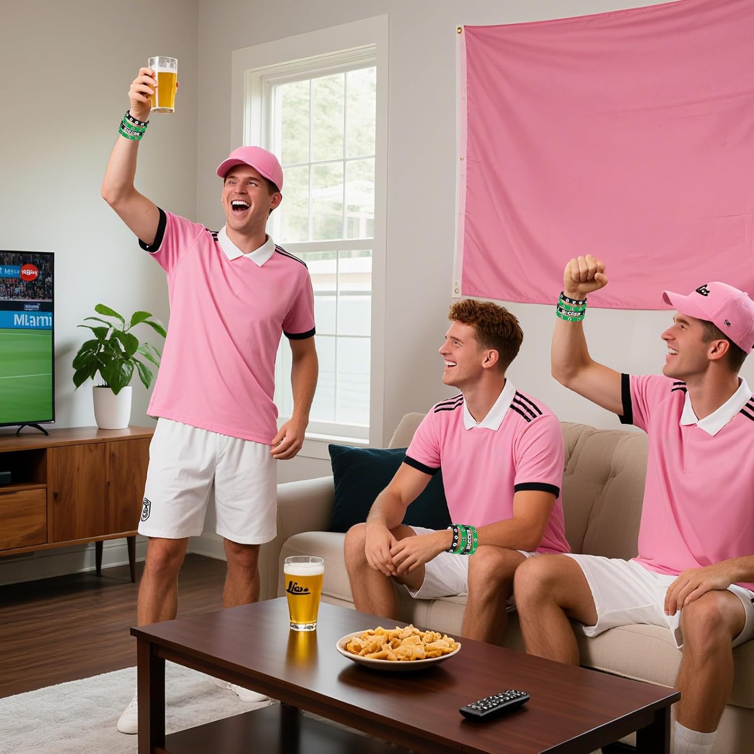 Soccer SIlicone Wristband 36PCS, Green Black White Soccer Rubber Bracelets for Sport Team - Image 8