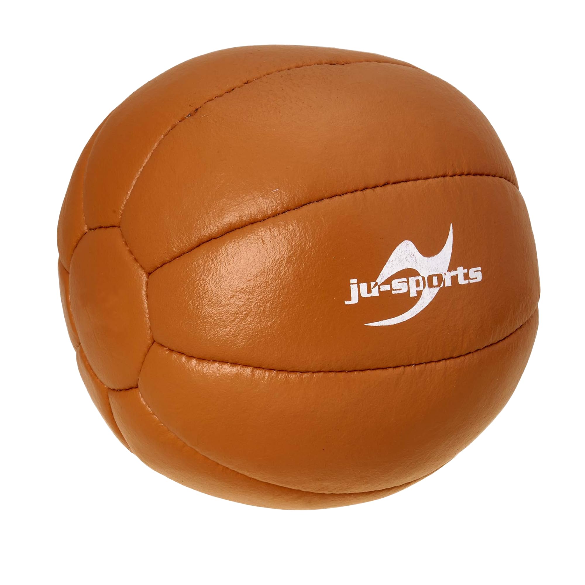 Ju-Sports Medizinball I Slam Ball aus hochwertigem Leder mit stabilen Nähten I Für alle Sportarten, gut für Krafttraining UVM. I Braun