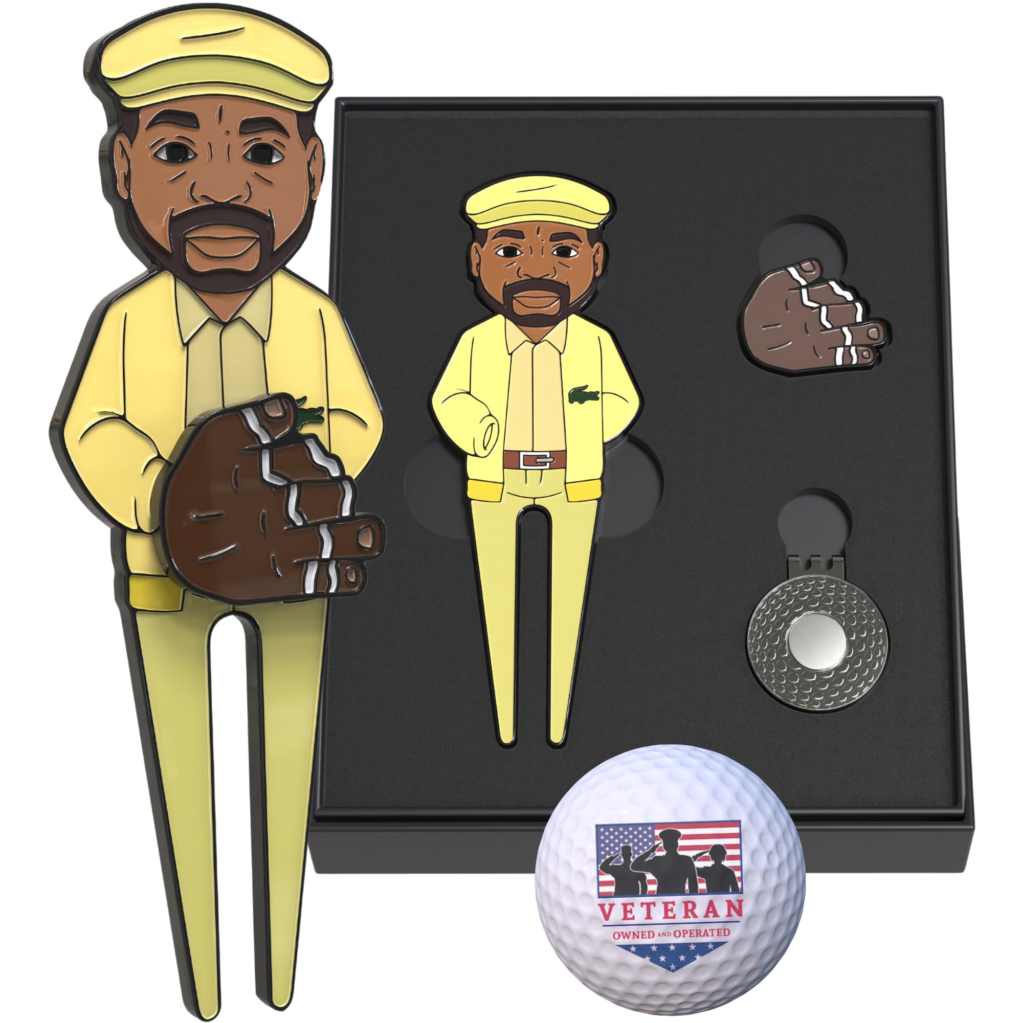 K9King Set of Coach Ball Marker, Hat Clip & Golf Divot Tool - Bag Accessories and Funny Ball Markers | Unique Hat Clip, Complete Golf Accessories Kit for Men and Women | Ideal Groomsman Gift