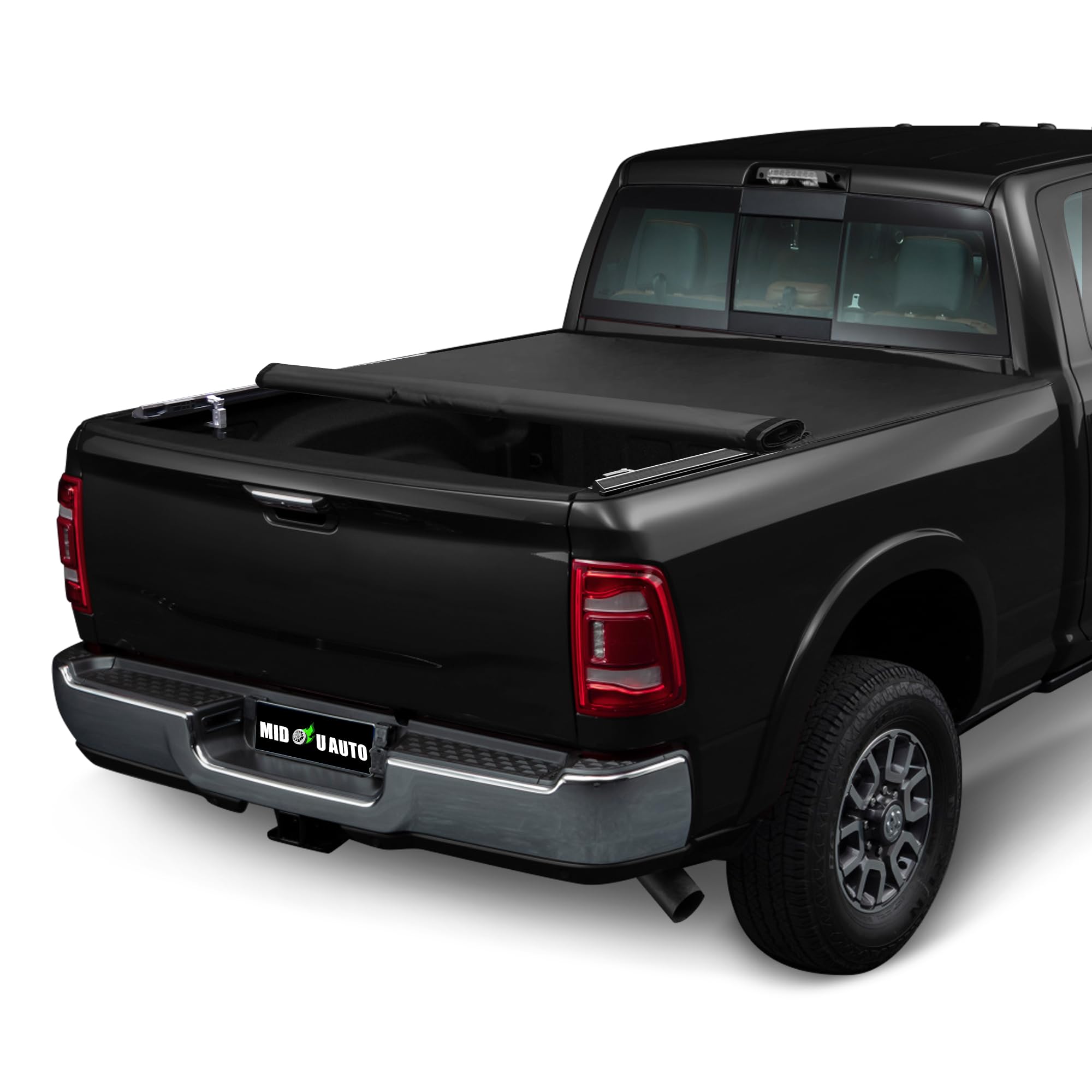 MIDOU AUTO Soft Roll Up Truck Bed Tonneau Cover Compatible with 2002-2018 Dodge Ram 1500 2019-2023 Ram 1500 Classic Only 2003-2023 Ram 2500 3500 Without Ram Box Fleetside 6.4ft Bed